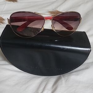Marc by Marc Jacobs Red and Gold Sunglasses Modern Accessories